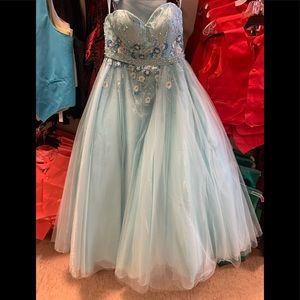 Tiffany blue ball gown